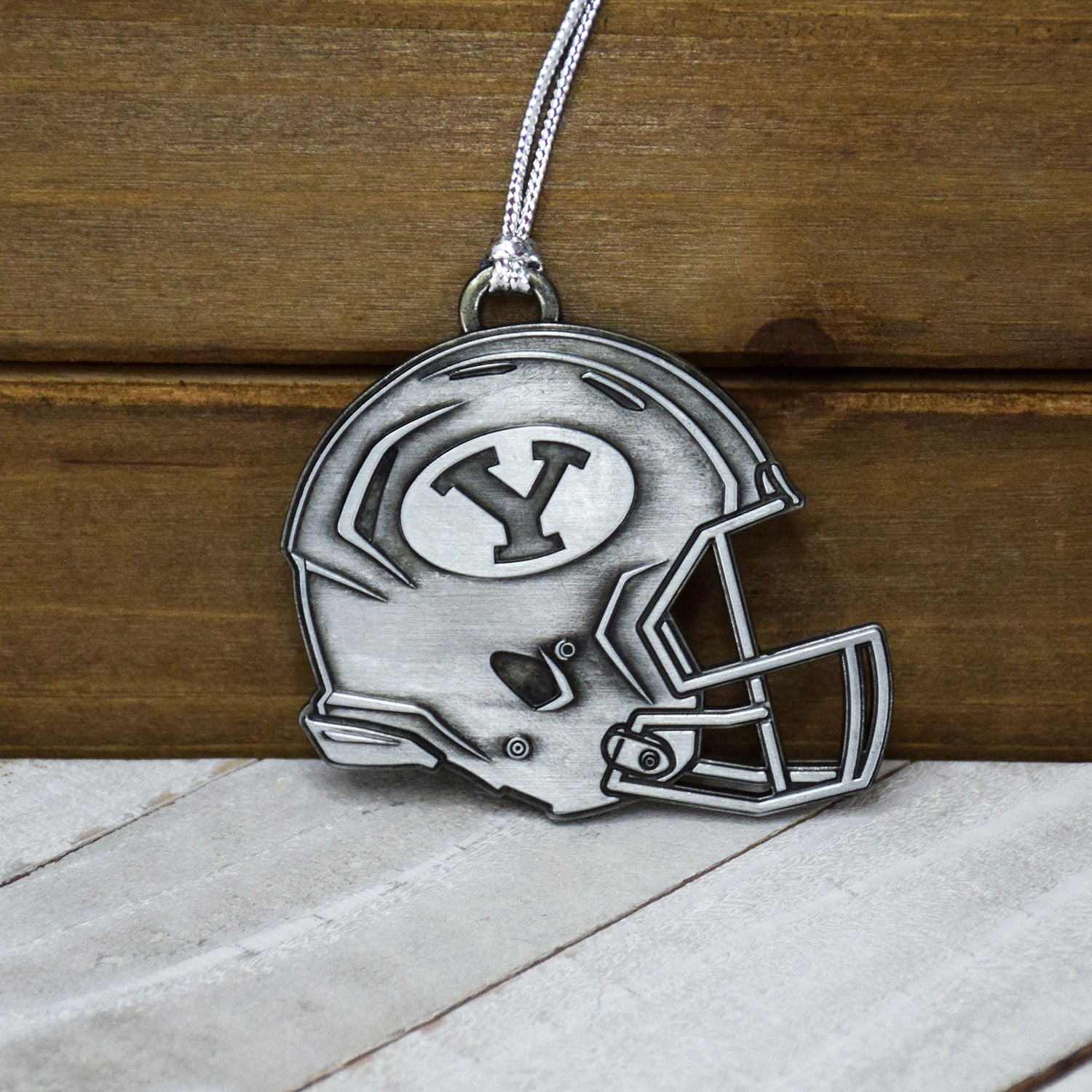 BYU Brigham Young University Metal Helmet Ornament