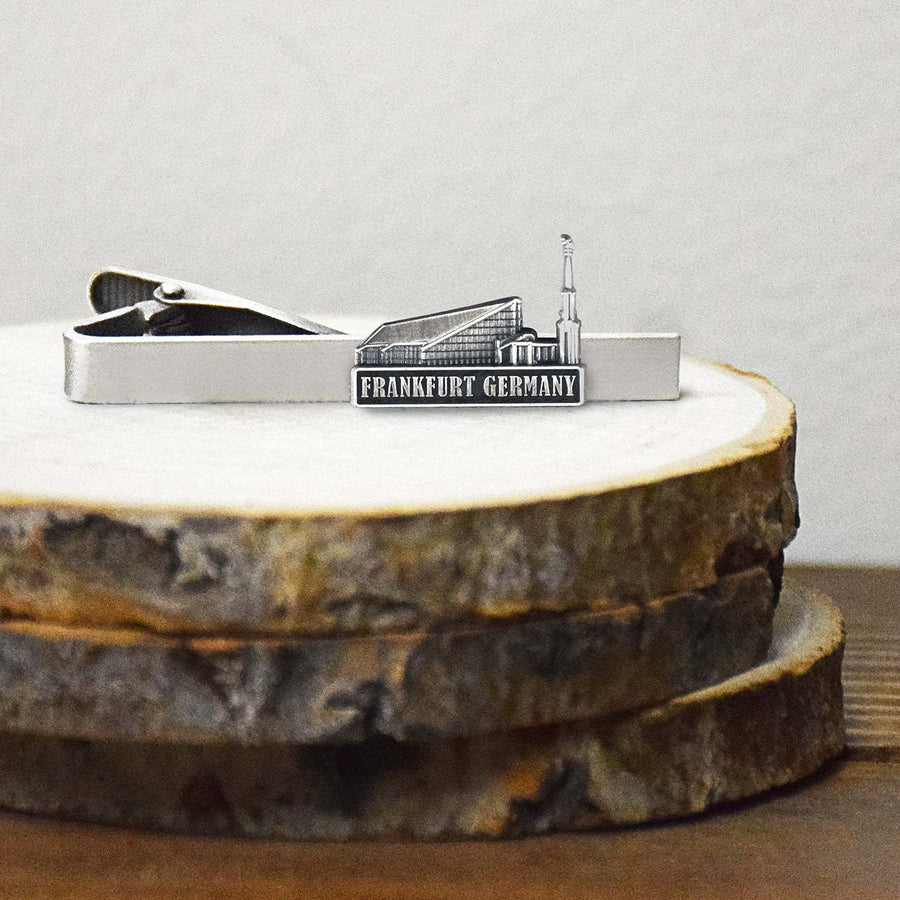Frankfurt Germany Antique Silver Temple Tieclip