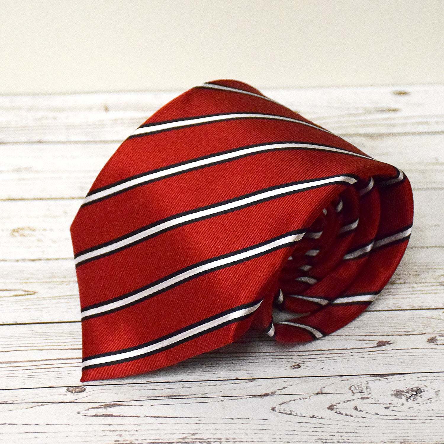 Toddler Maroon & Black Stripe Microfiber Necktie