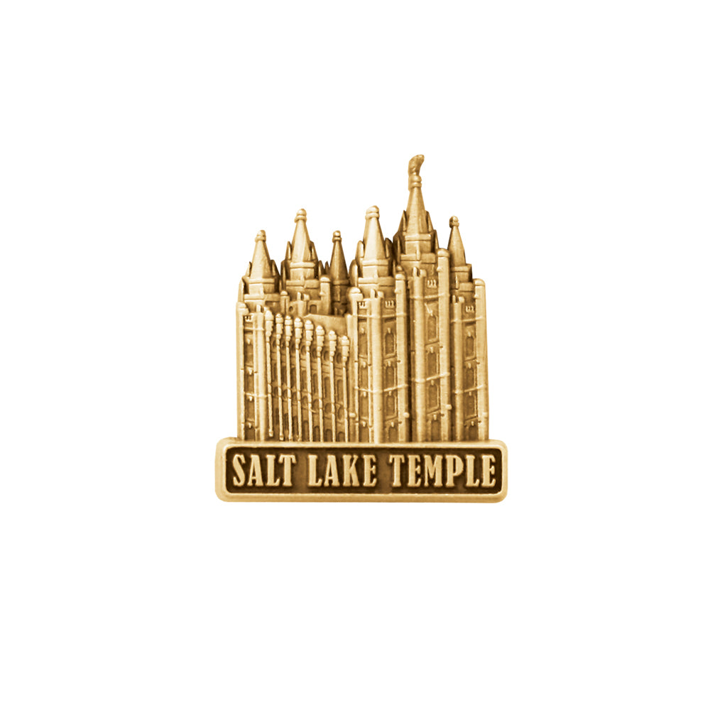 Salt Lake Temple, 3/4" Antique Gold Temple Pin