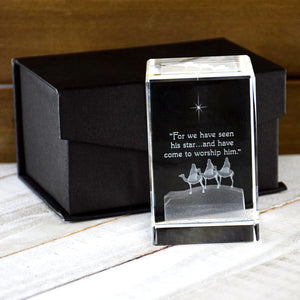 The Magi Laser Engraved Crystal Cube