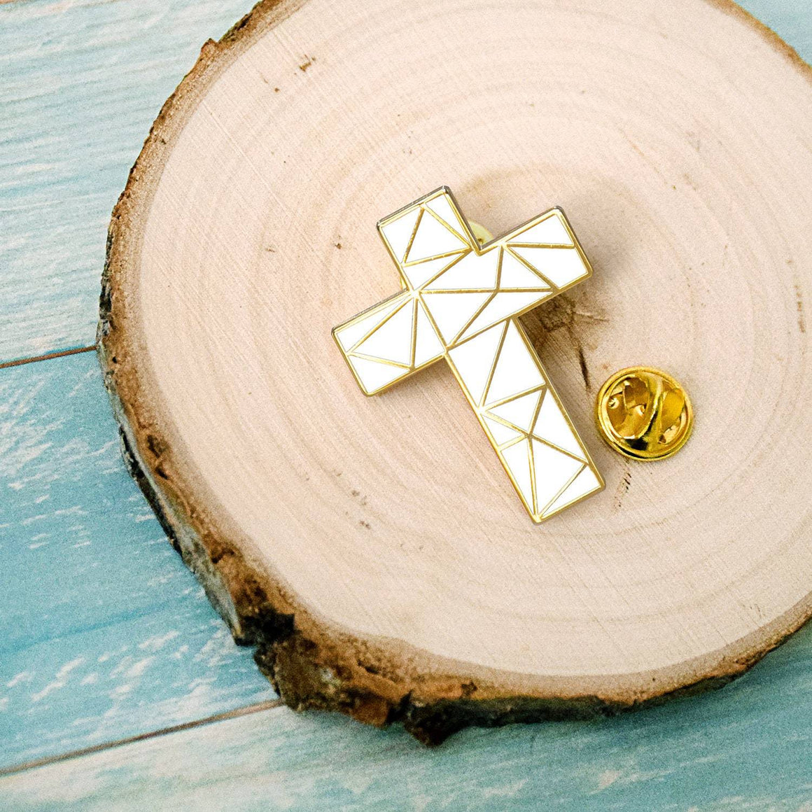 Cross Enamel Pin His Love Never Fails Christian Faith Pin Jesus friendship self love gift