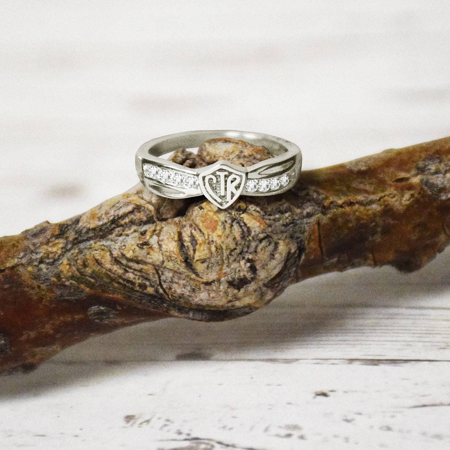 Bow with Classic Shield Sterling Silver Choose the Right CTR Ring