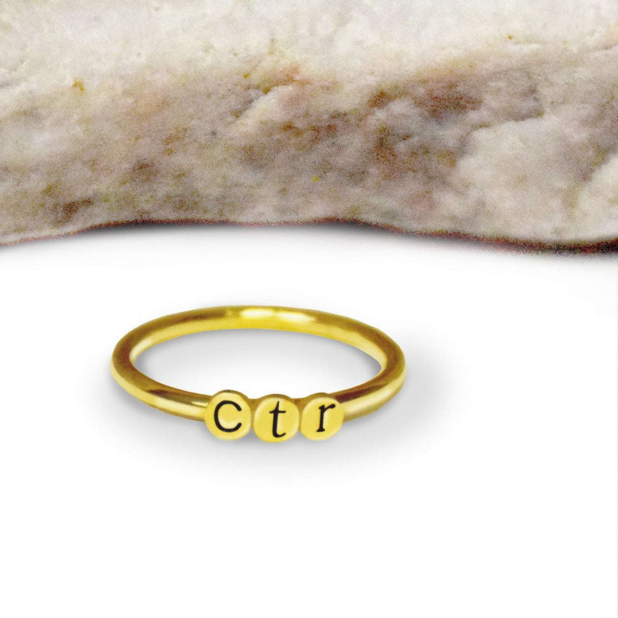 Dainty 3 circle CTR ring choose the right gold finish stainless steel