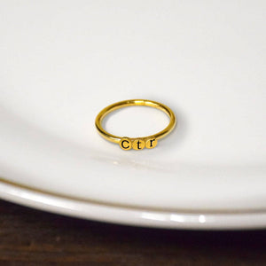 Dainty 3 circle CTR ring choose the right gold finish stainless steel