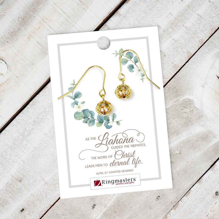 Liahona Gold 3D Earrings on Surgical Stainless Steel Posts
