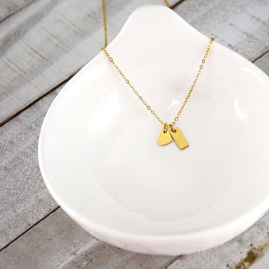 She is Loved Dainty Gold 2 Charm Necklace by Ringmasters