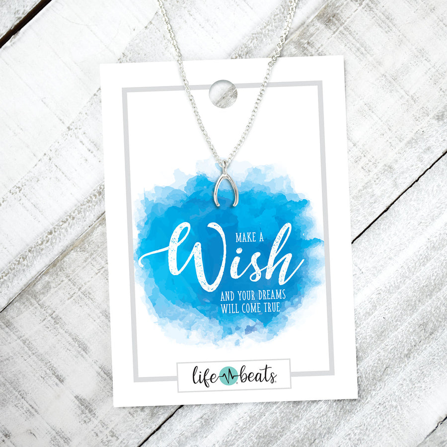 Dainty Wishbone Charm Silver Necklace