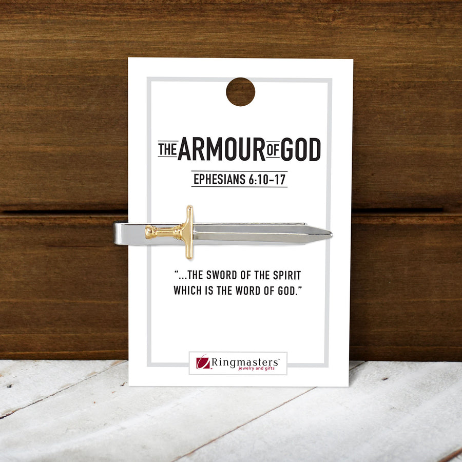 Two Tone Armour of God Sword Tiebar