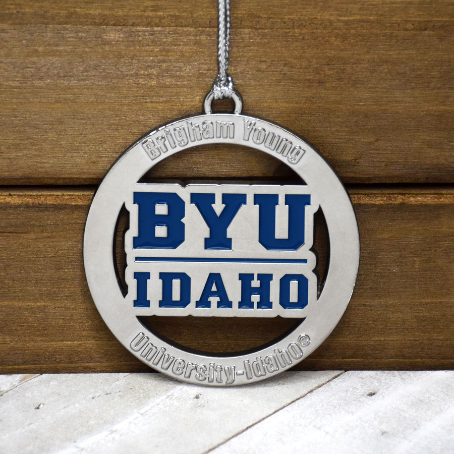 BYU Idaho Dark Blue Silver Ornament by Fan Frenzy Gifts Officially Licensed NCAA