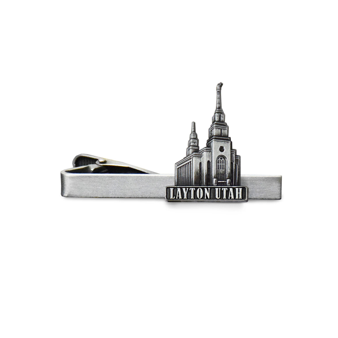 Ringmasters Layton Utah Temple 3/4" Antique Silver Clip