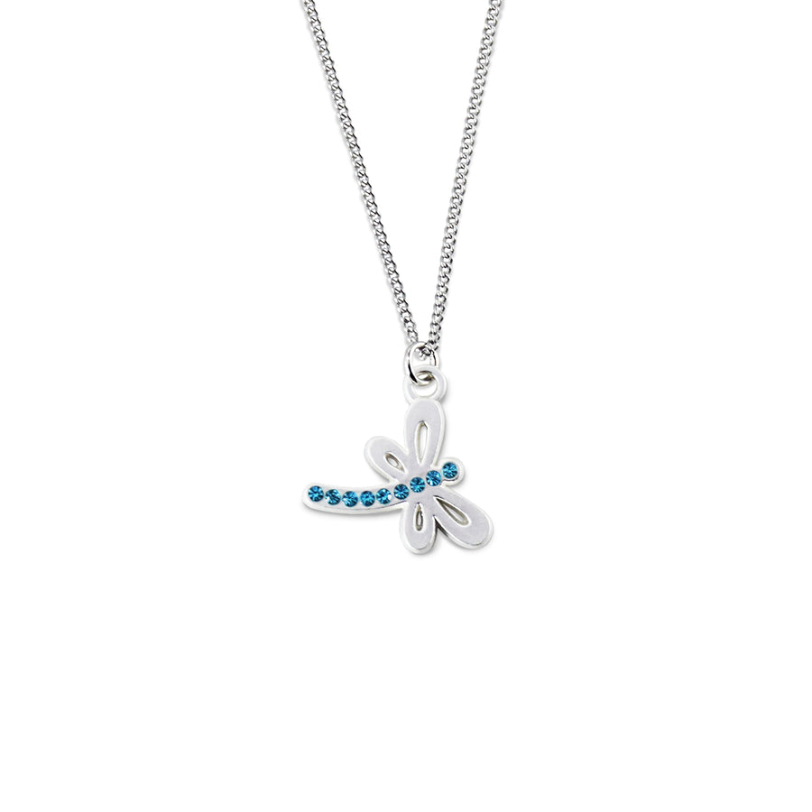 Be Faithful Dragonfly Turquoise Silver Necklace