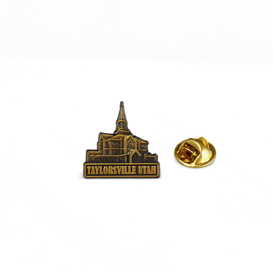Taylorsville Utah Antique Gold Temple Tie Pin