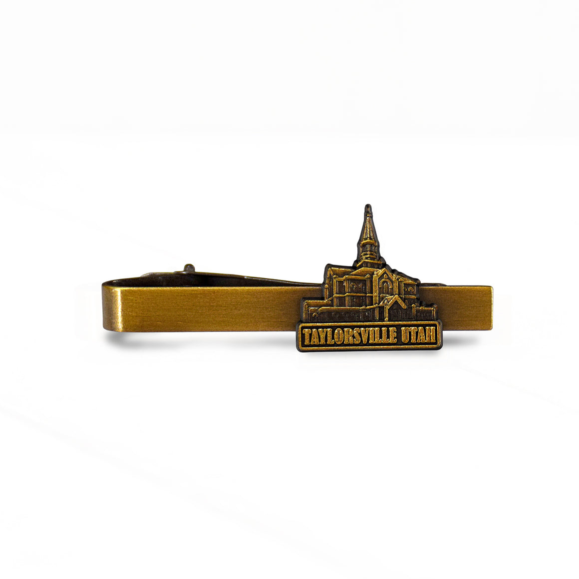 Taylorsville Utah Antique Gold Temple Tieclip