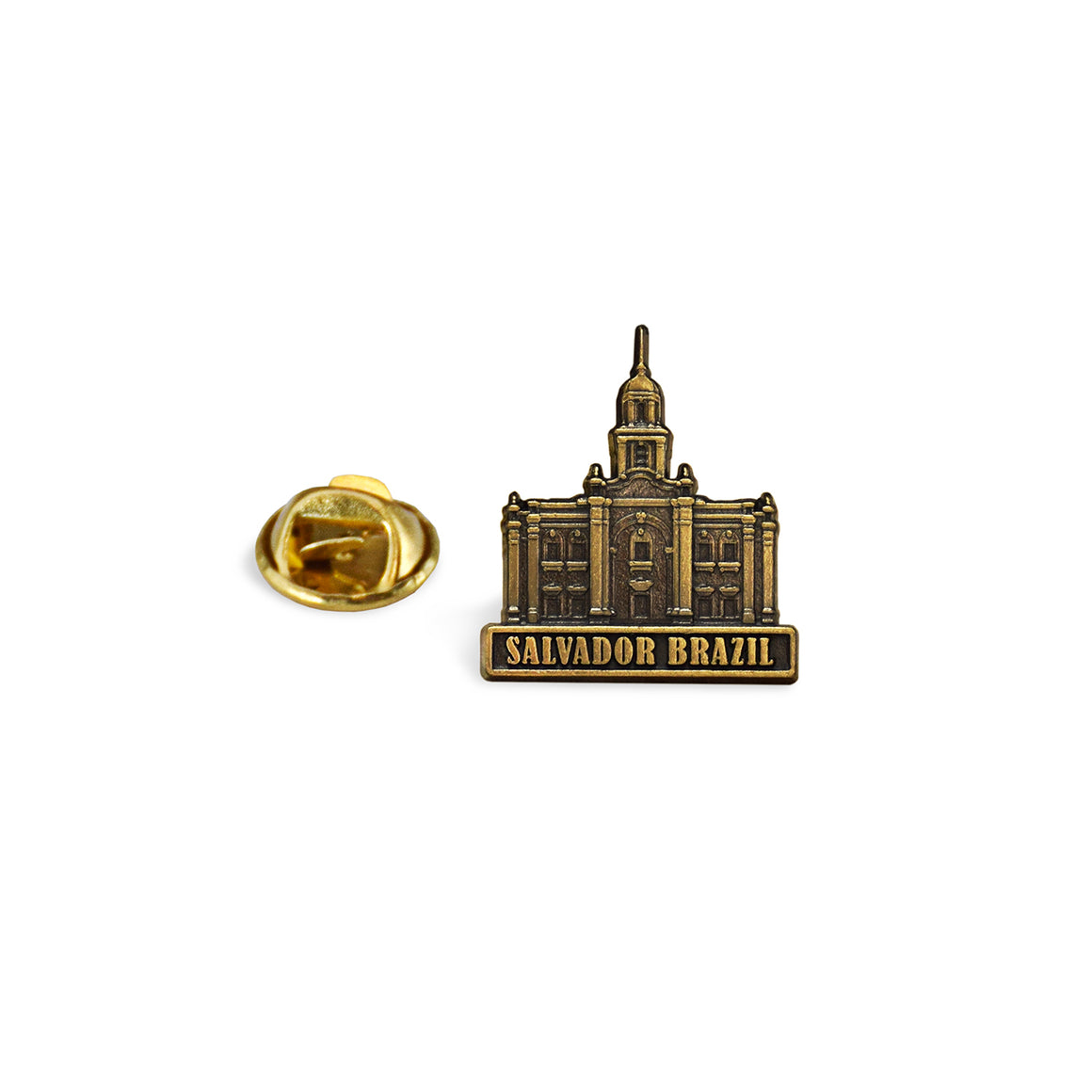 Salvador Brazil Antique Gold Temple Tie Pin