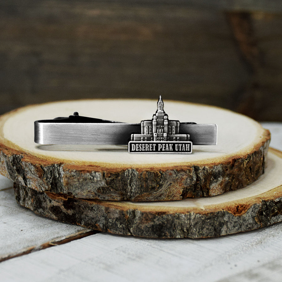 Deseret Peaks Utah Antique Silver Temple Tieclip
