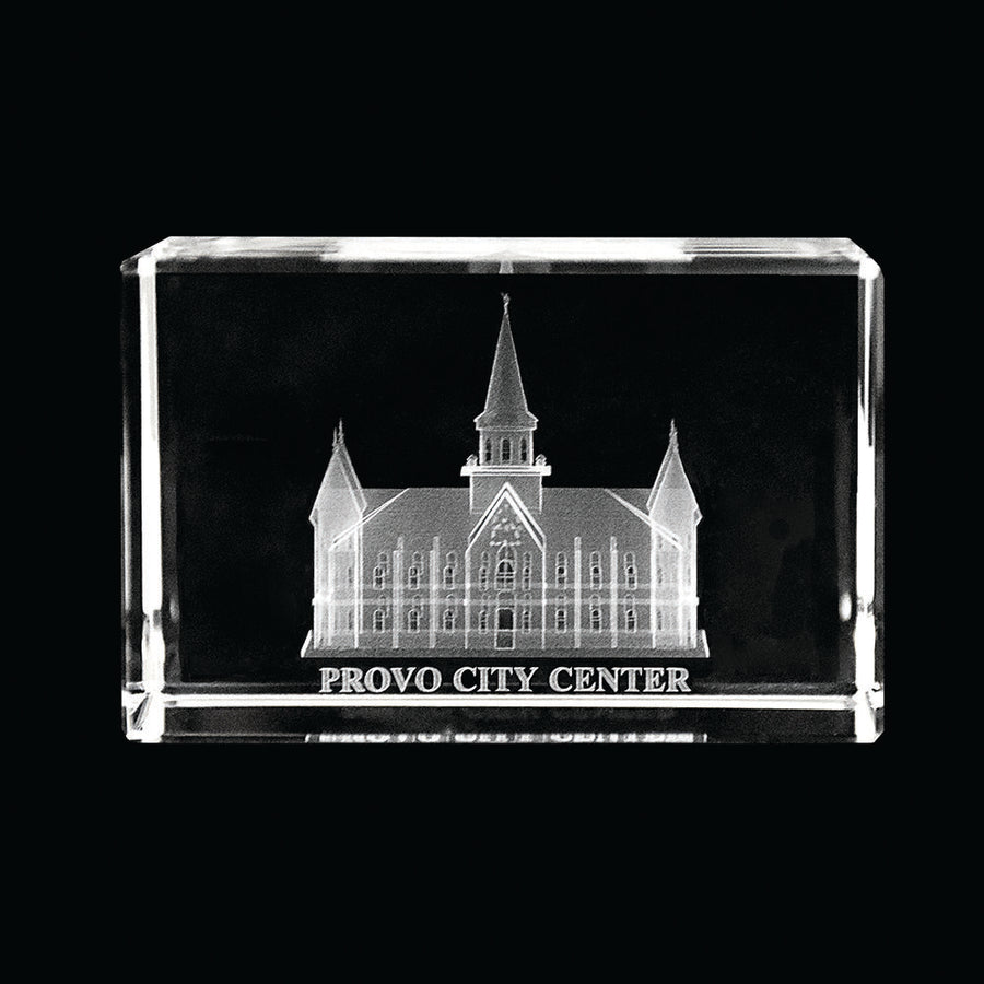 Provo City Center Utah Temple Laser Engraved Crystal Cube