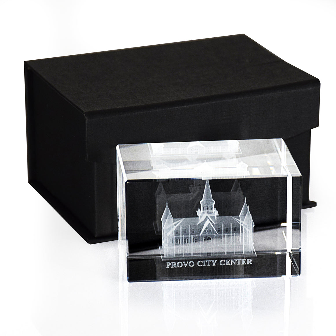Provo City Center Utah Temple Laser Engraved Crystal Cube
