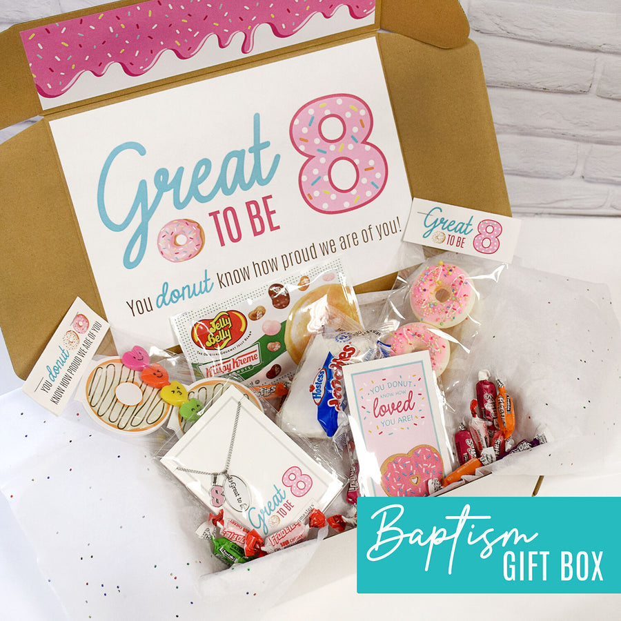 Donut-Themed Baptism Gift Set for 8-Year-Old Girl