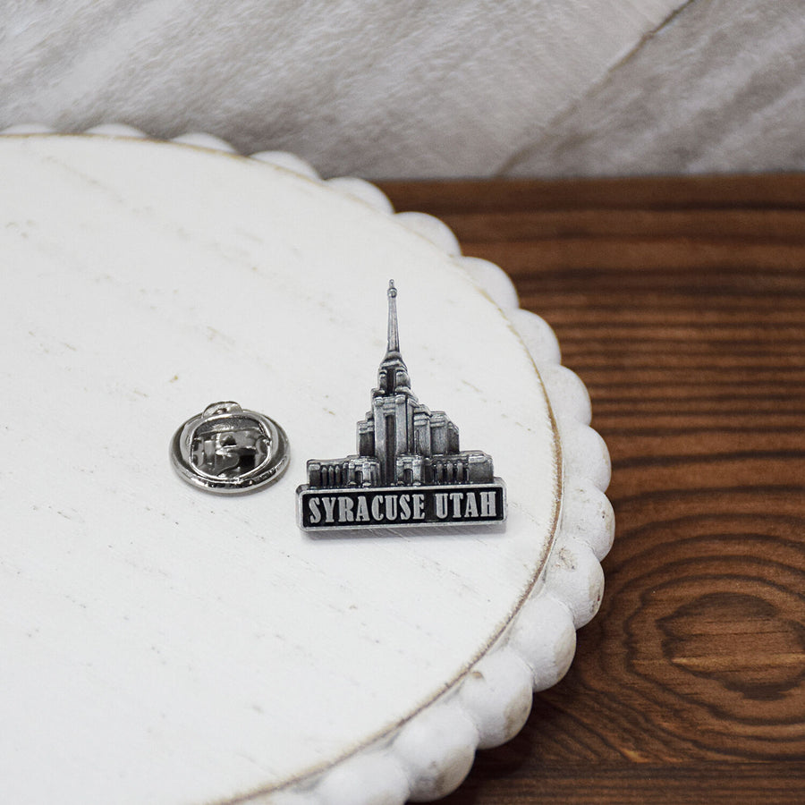 Syracuse Utah Antique Silver Temple Tie Pin
