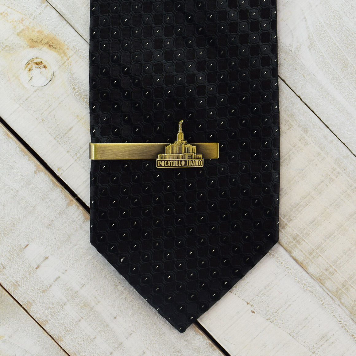 Pocatello Idaho Temple Antique Gold Temple Tieclip