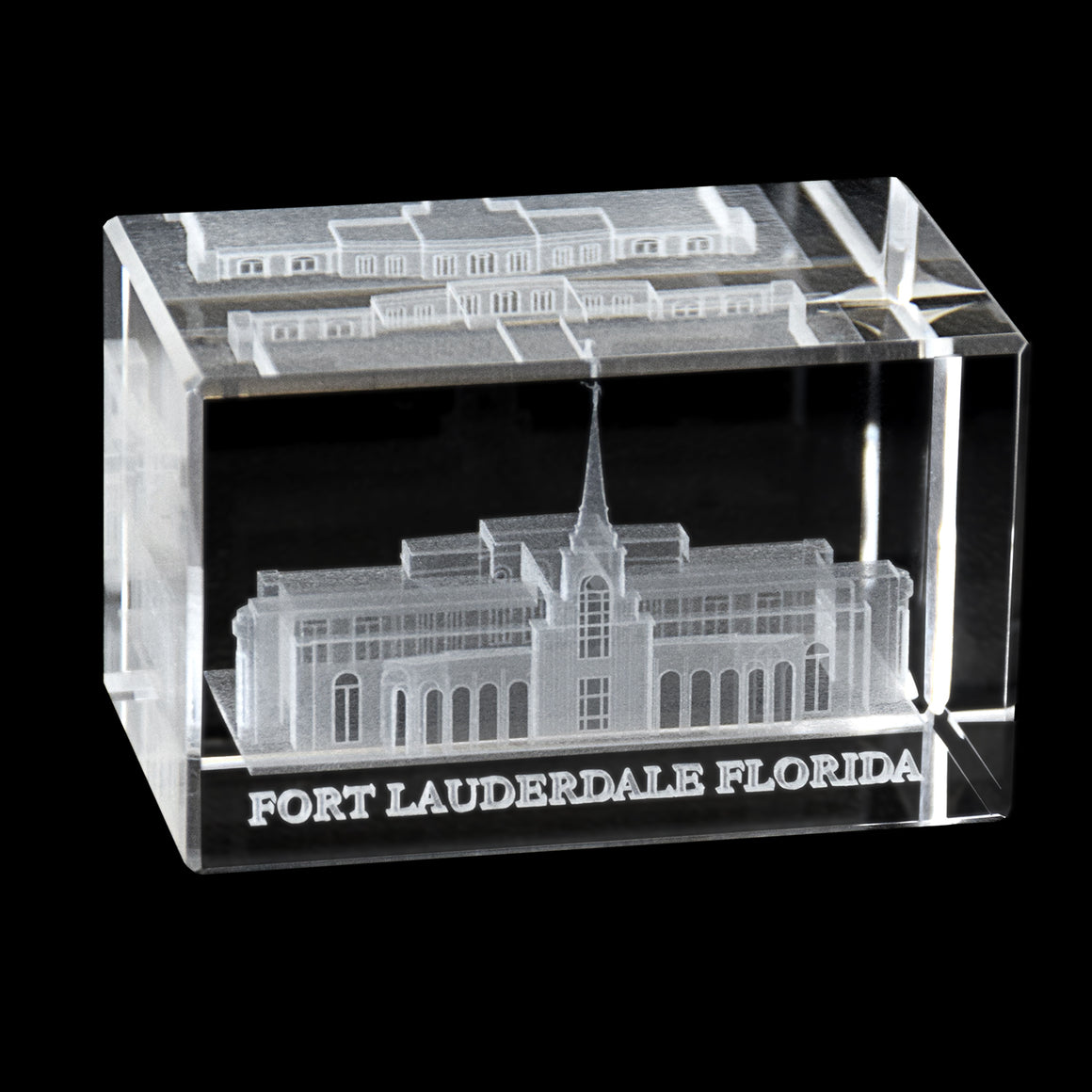 Fort Lauderdale Florida Laser Engraved Crystal Cube