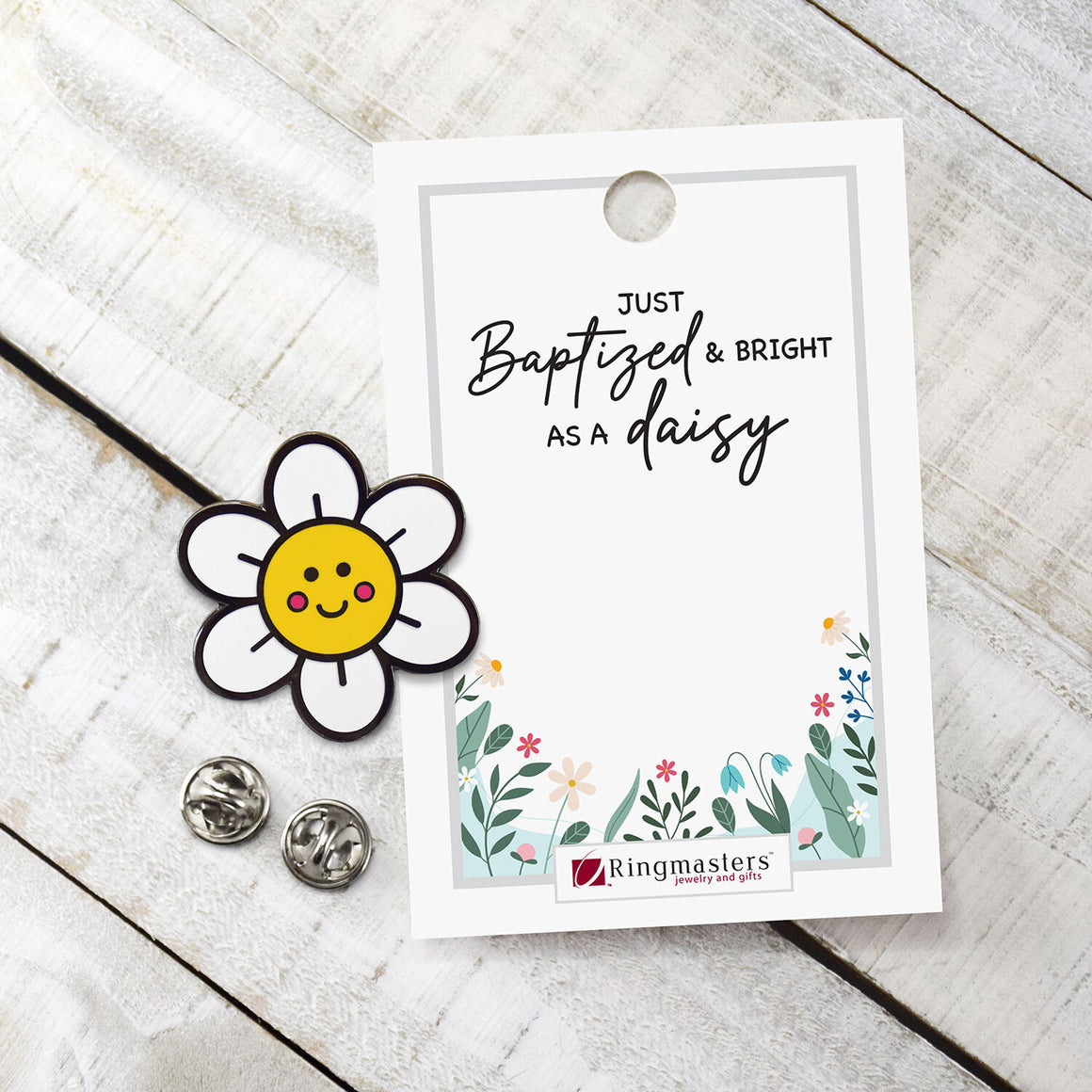 Just Baptized Baptism Daisy Hard Enamel Pin