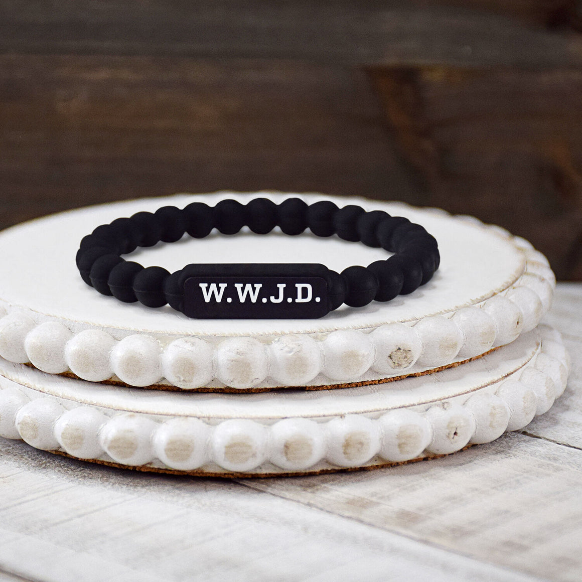 What Would Jesus Do? WWJD - Black Christian Silicone Bracelet Small