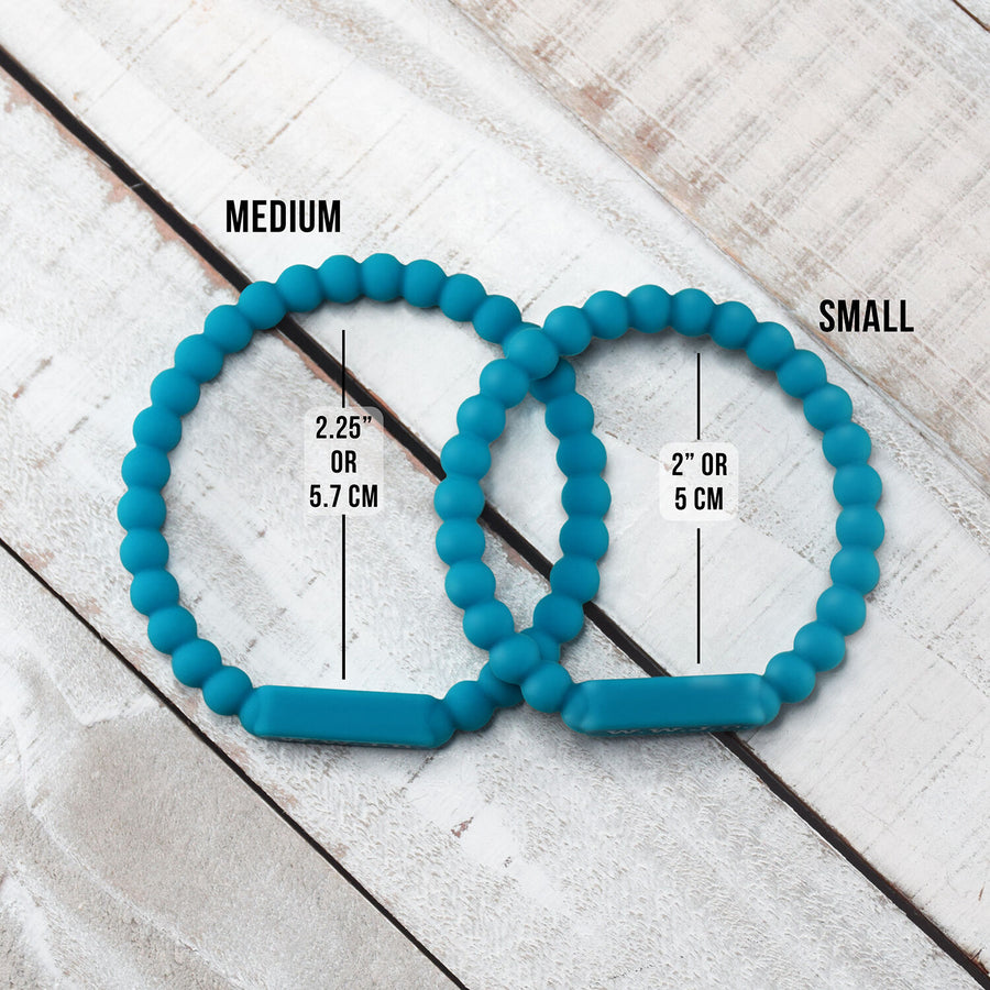 What Would Jesus Do? WWJD - Teal Christian Silicone Beaded Bracelet Small