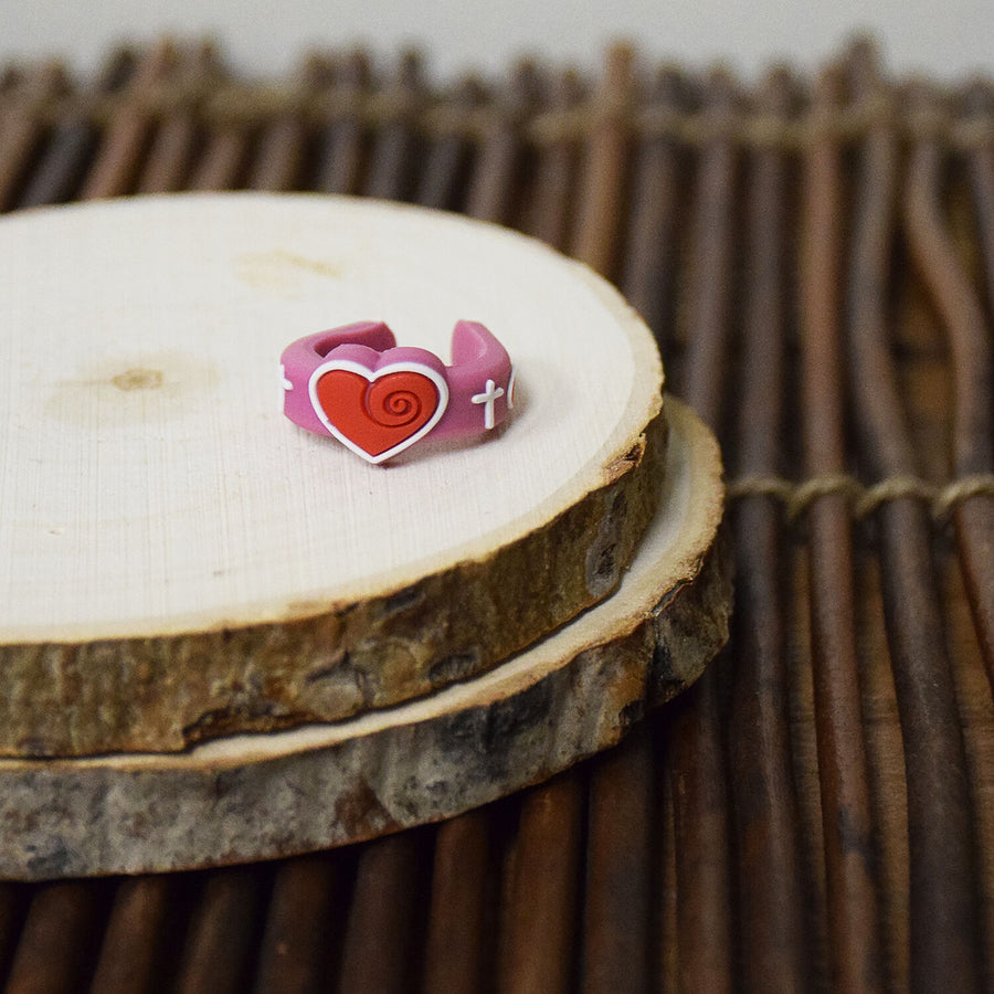 Adjustable Cross Heart Ring