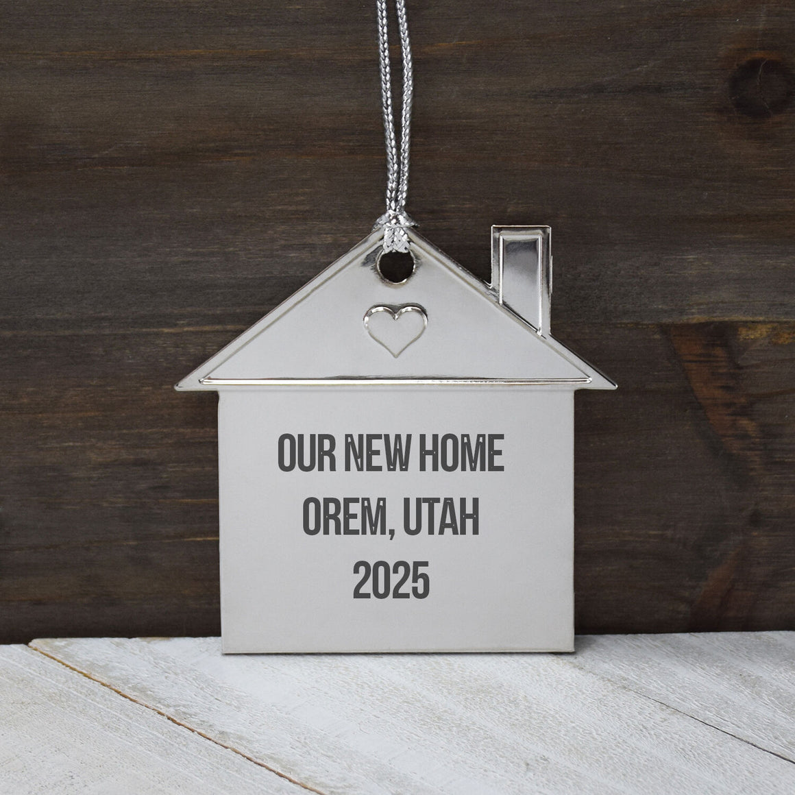 Our First Home Customizable 2.5" Silver Ornament