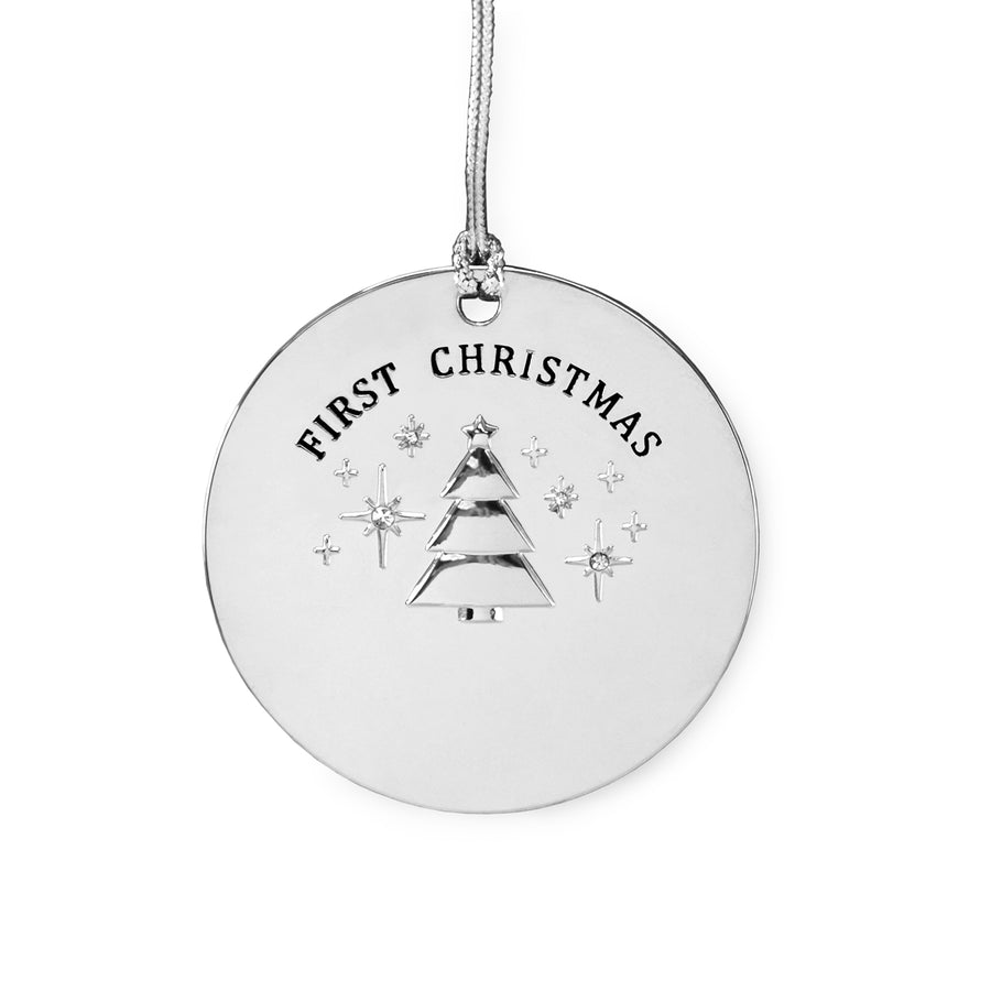 First Christmas Customizable 2.5" Silver Ornament