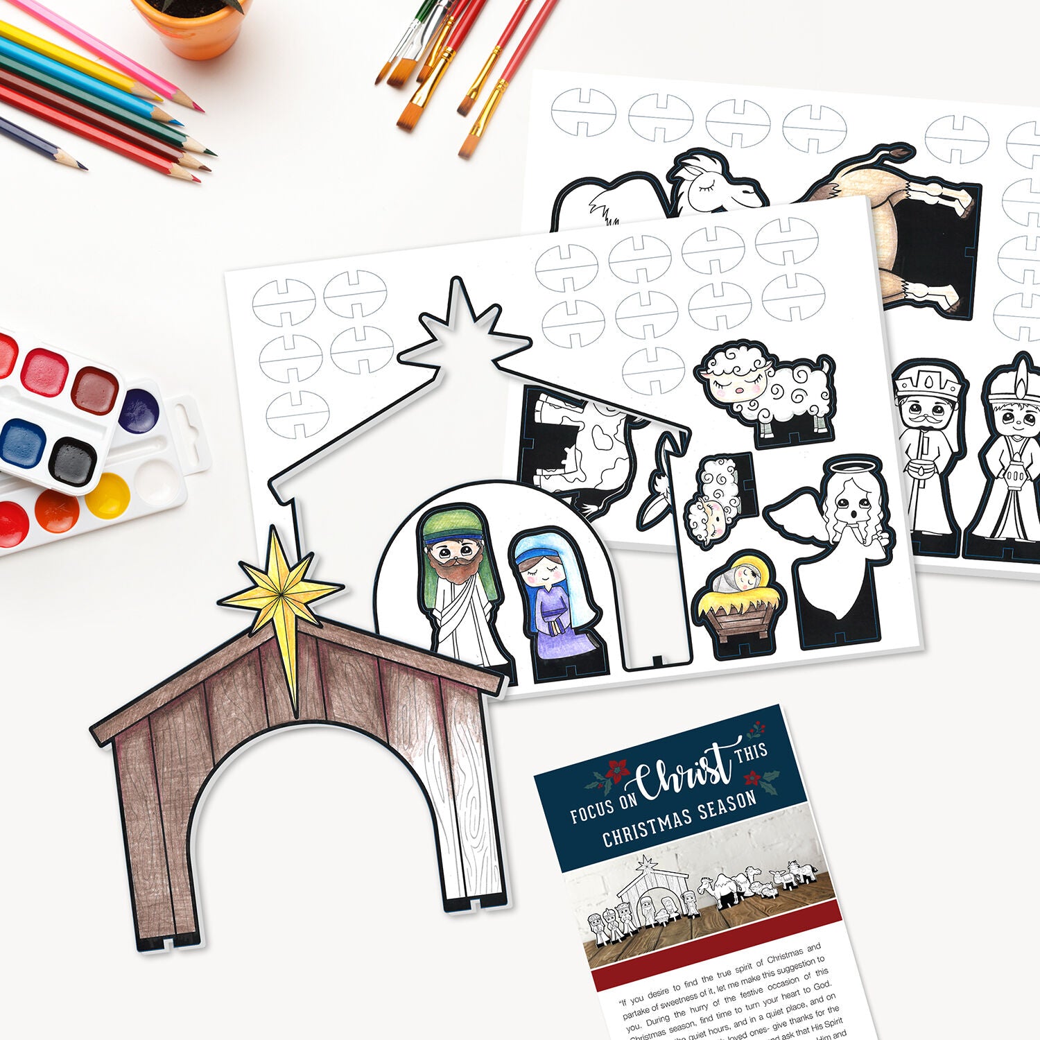 DIY Nativity Advent Gift Set with a family activity booklet