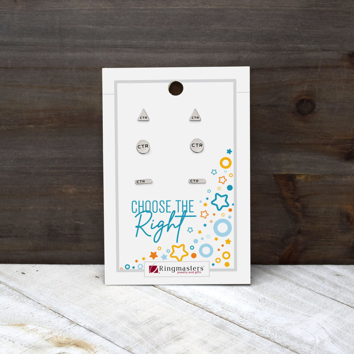 CTR Silver Colored Dainty Stud Earrings 3 Pack