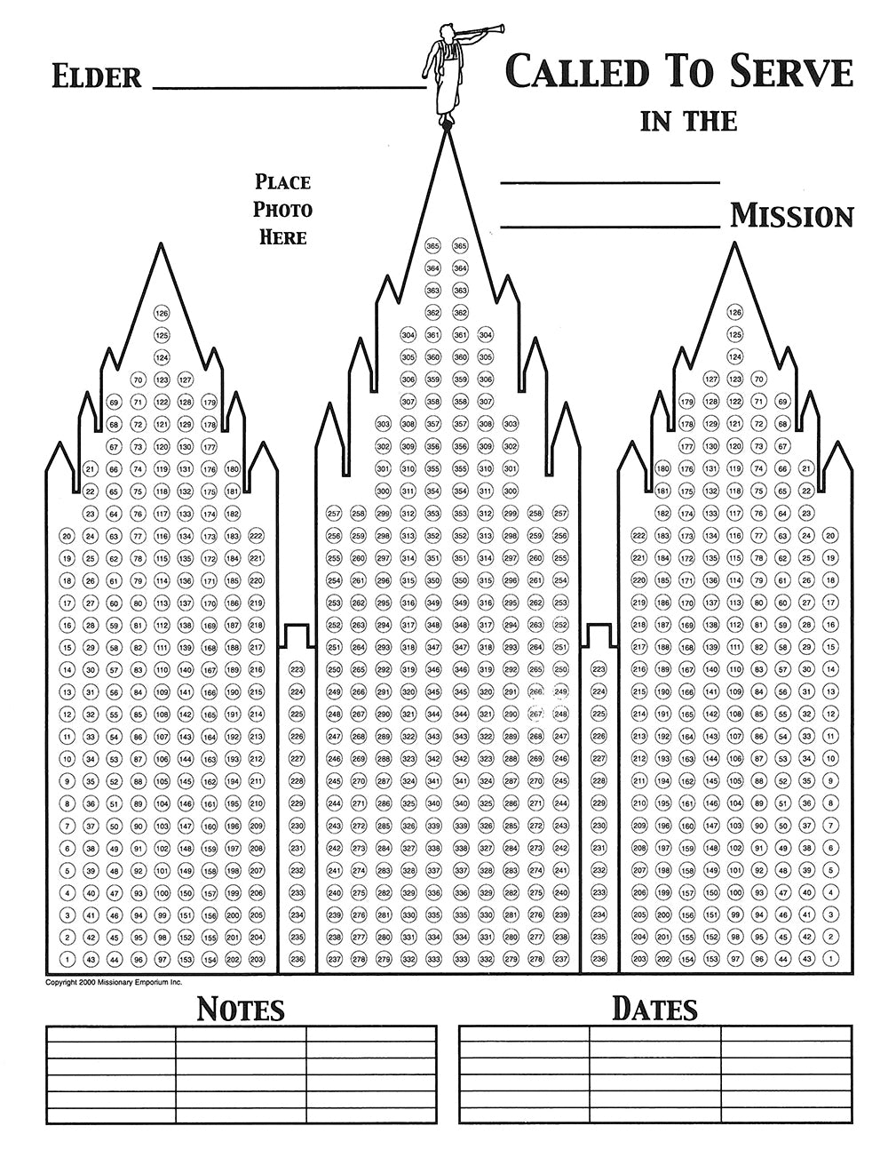 Elder and Sister 8.5x11" Missionary Countdown Chart