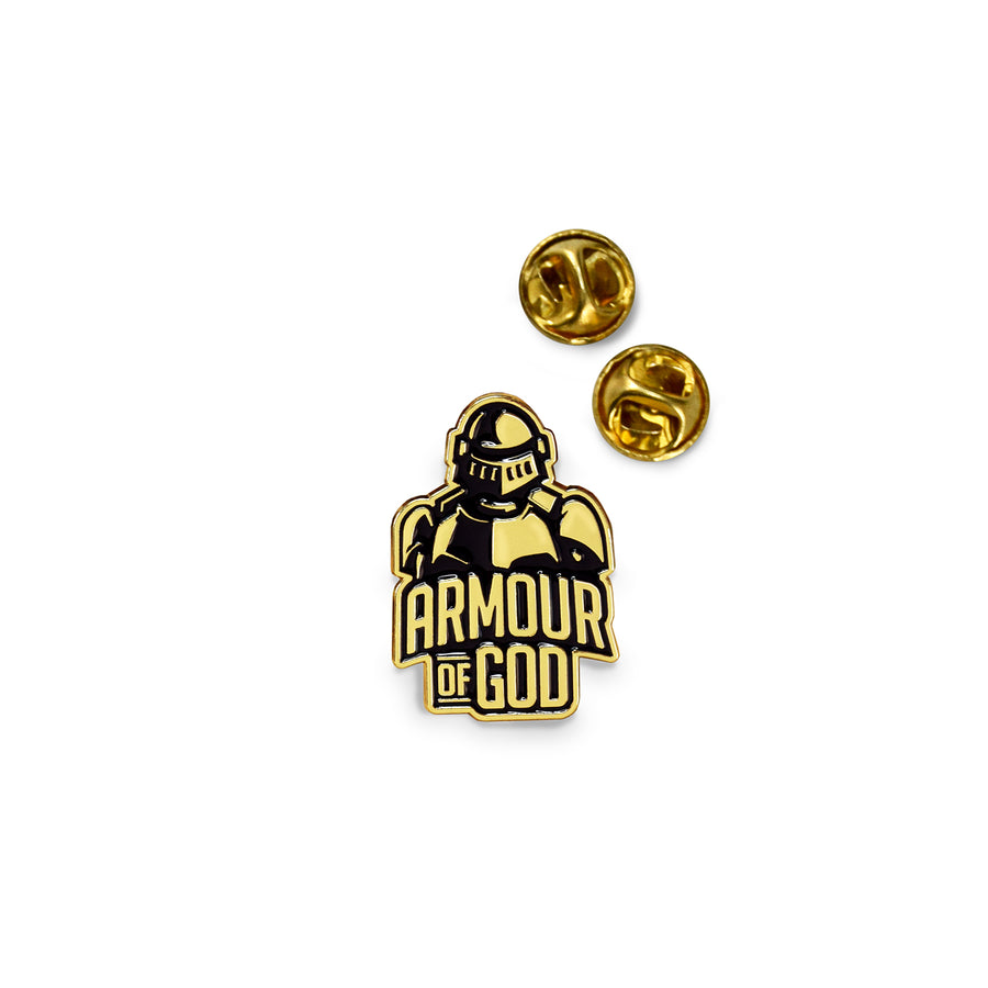 Armour of God Black and Gold Colored 3/4" Pin