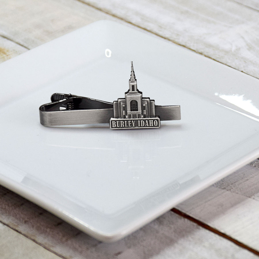 Burley Idaho Antique Silver Temple Tieclip