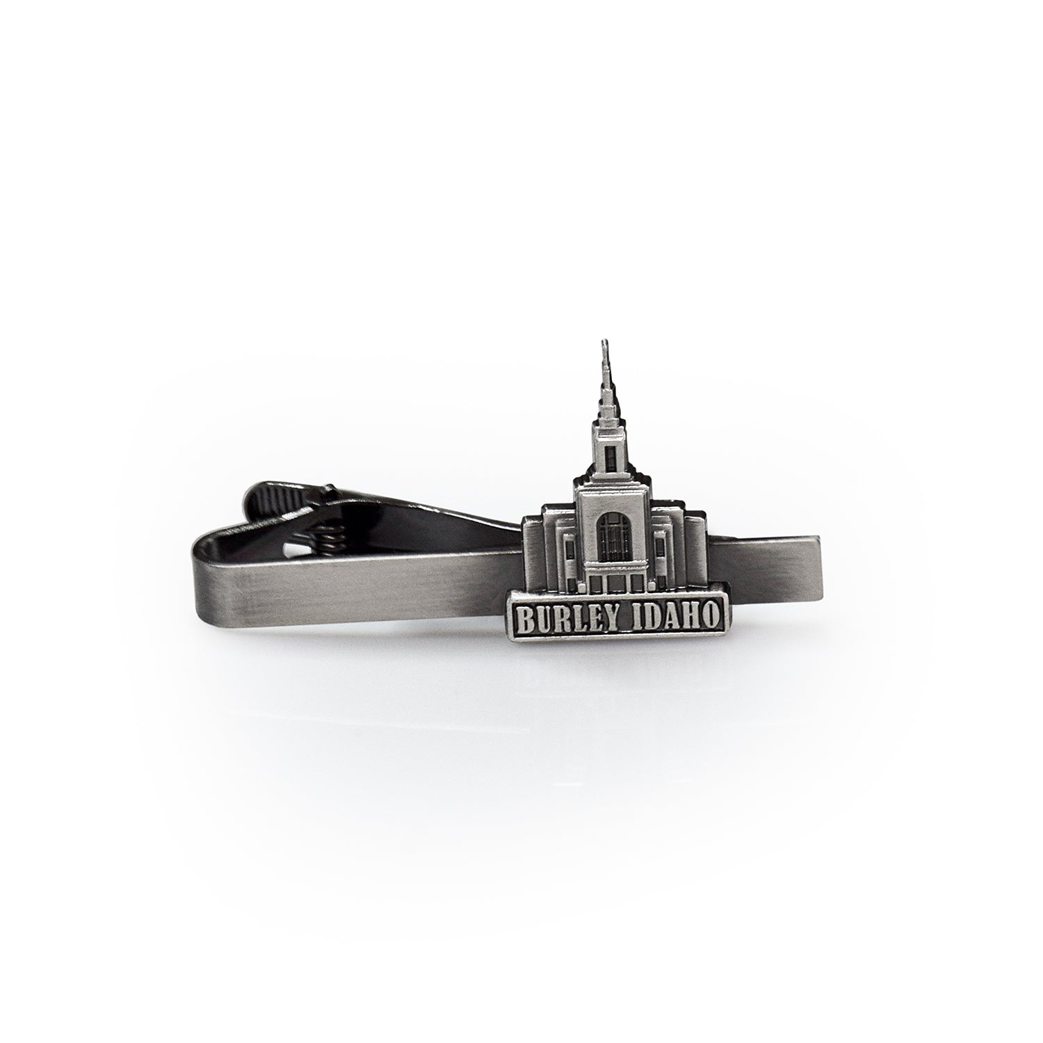 Burley Idaho Antique Silver Temple Tieclip
