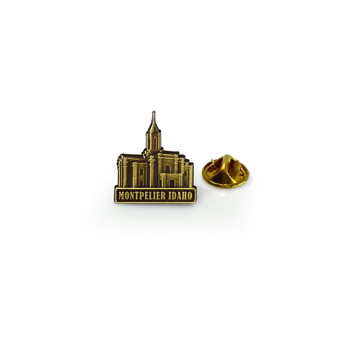 Montpelier Idaho Temple Antique Gold Tie Pin