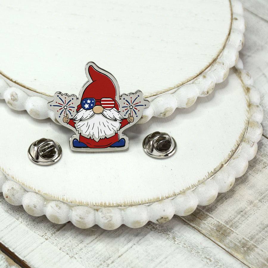 America Theme Gnome Celebration Enamel Pin
