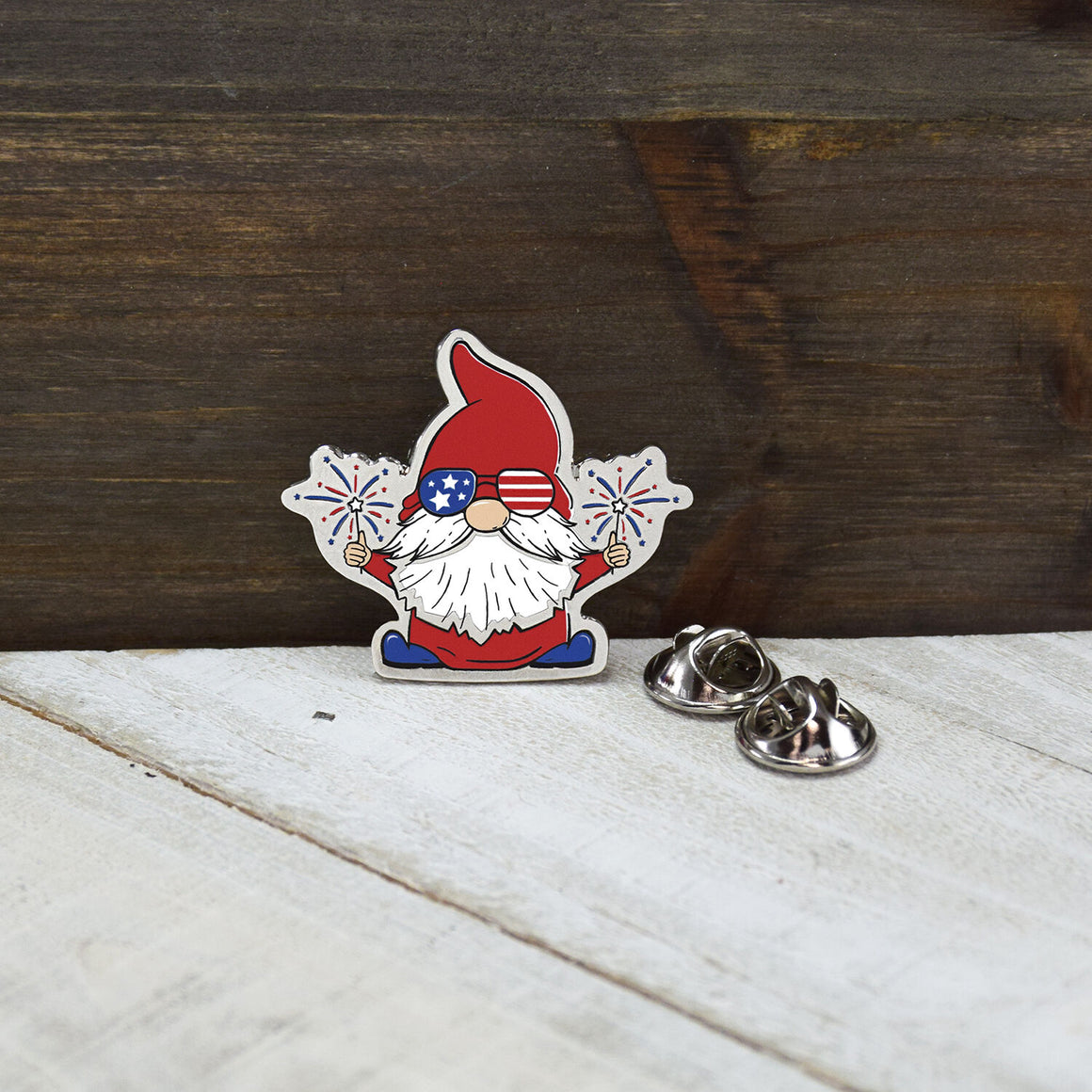 America Theme Gnome Celebration Enamel Pin