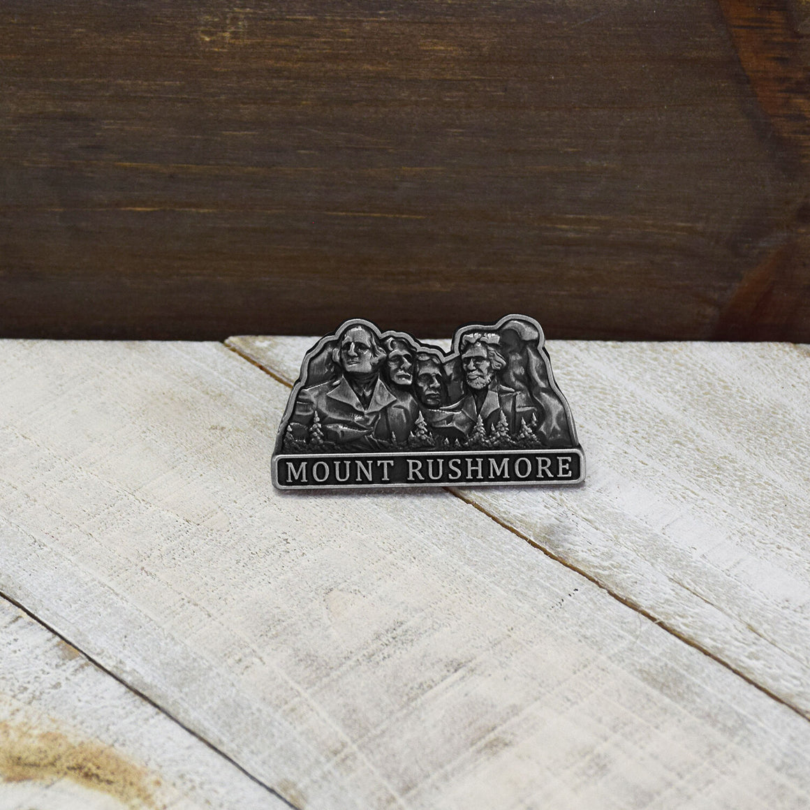 America Theme Silver Finish Mount Rushmore Pin