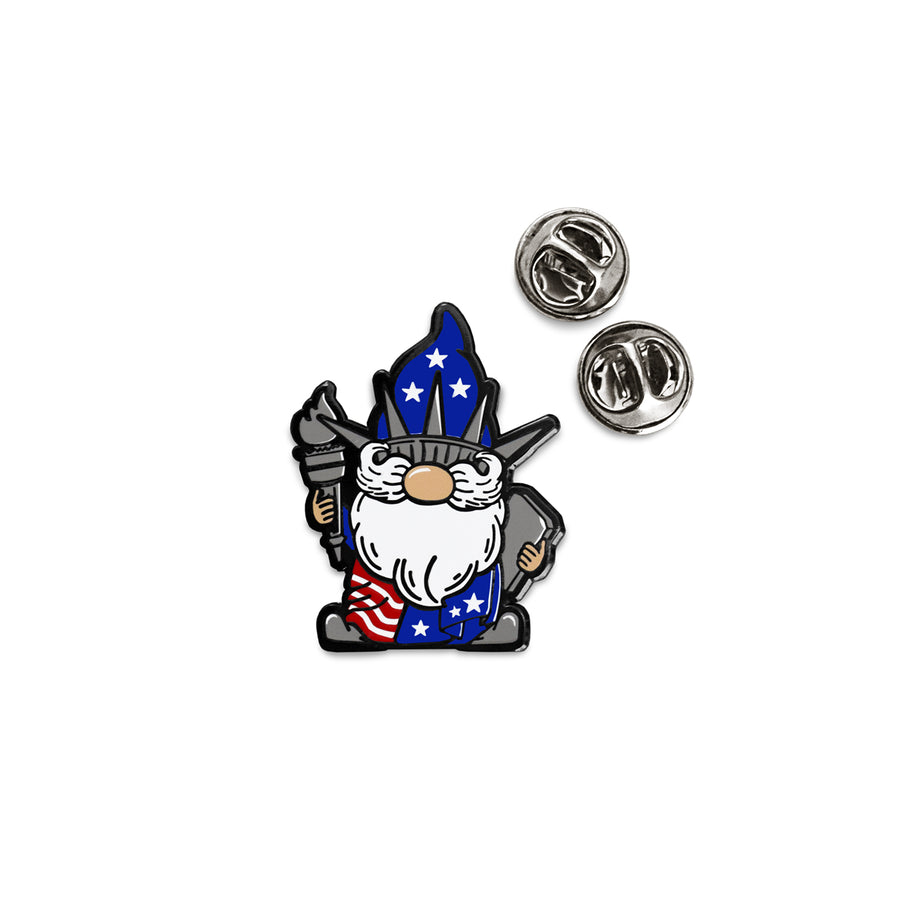 America Theme Statue of Liberty Gnome Enamel Pin