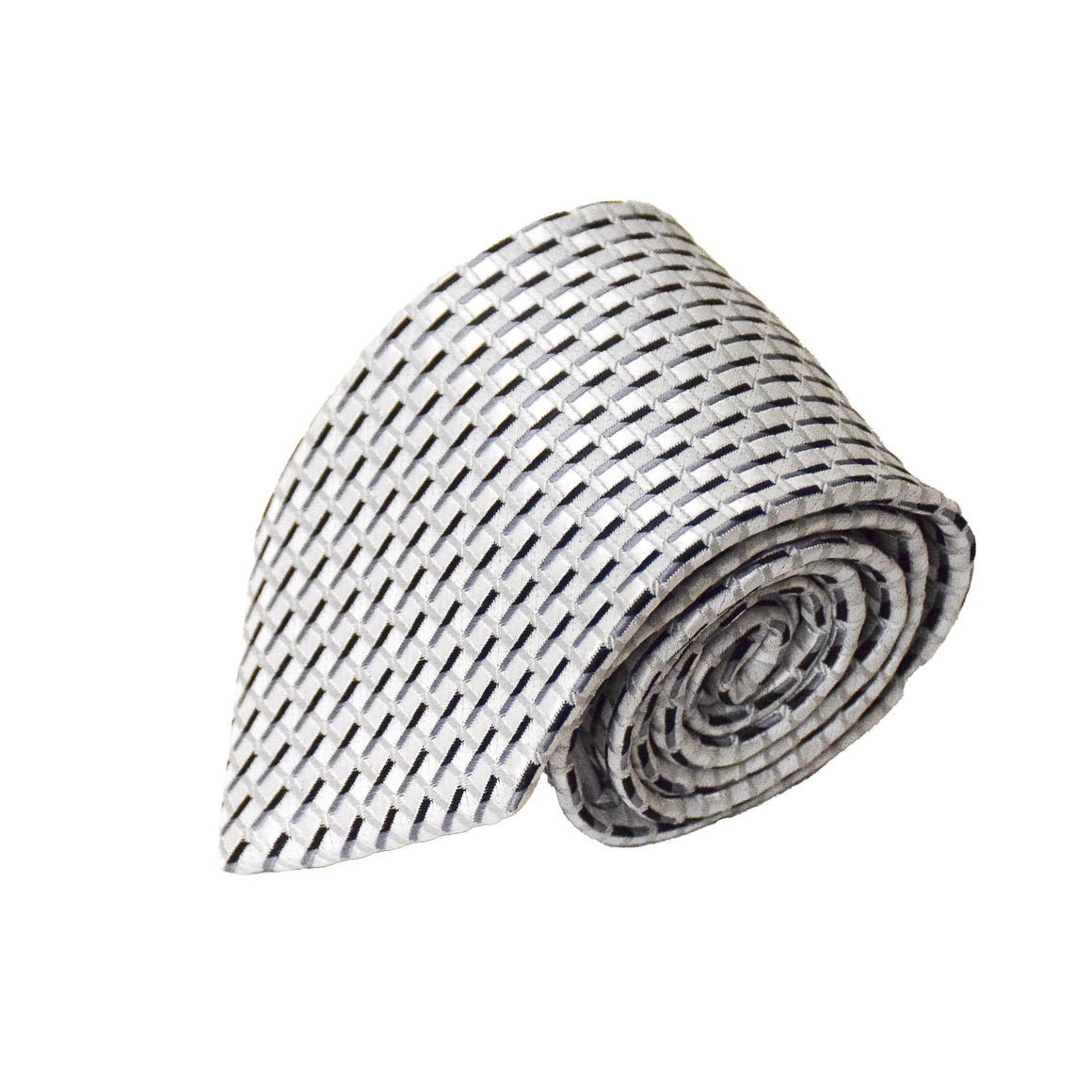 CTR Choose the Right Mens Striped Silver Pattern Microfiber Necktie