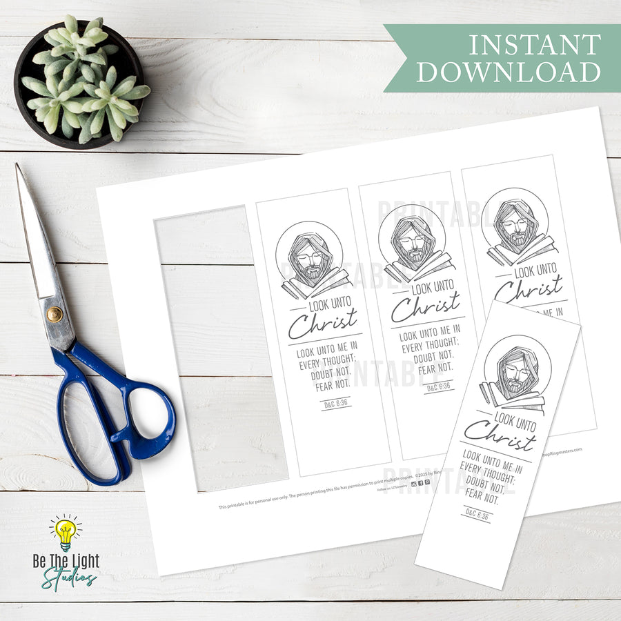 Look Unto Christ 2025 Youth Theme Bookmark - Instant Download