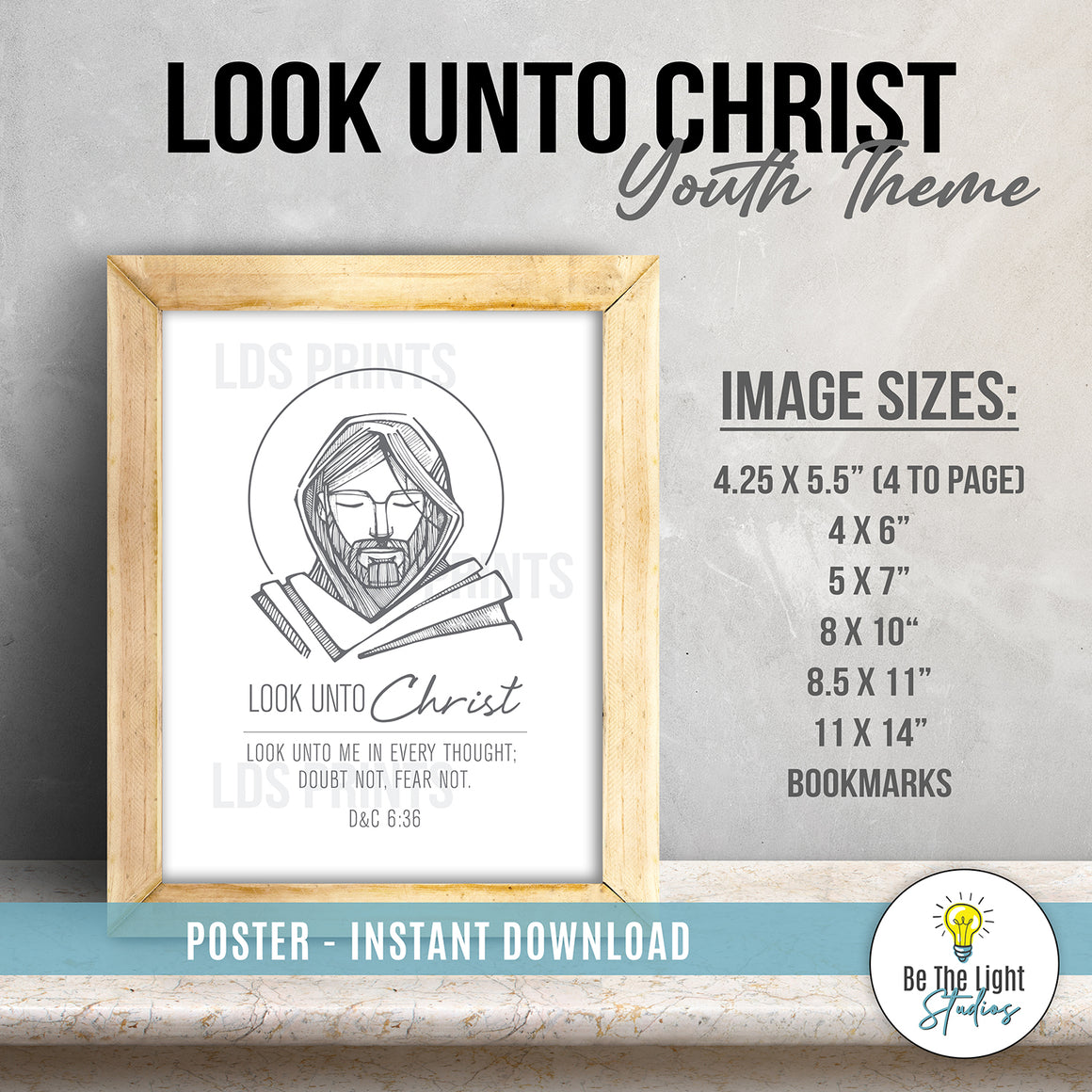 Look Unto Christ 2025 Youth Theme Print - Instant Download