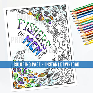 Fishers of Men Coloring Page - Instant Download