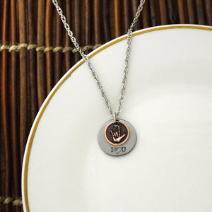 I Love You American Sign Language Charm Necklace