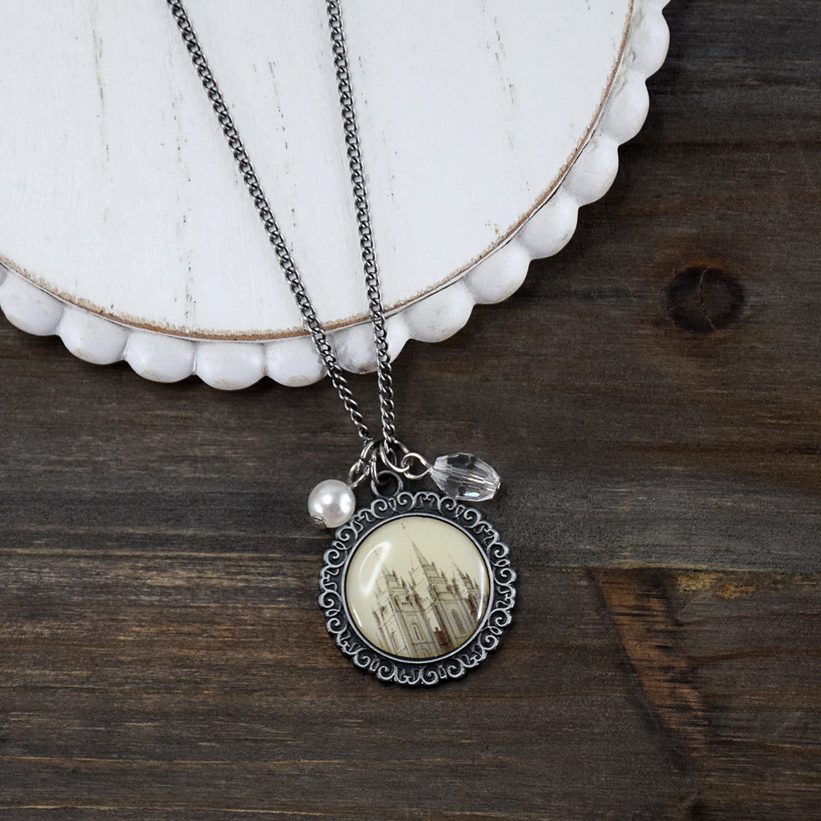 Salt Lake Temple Cameo Necklace