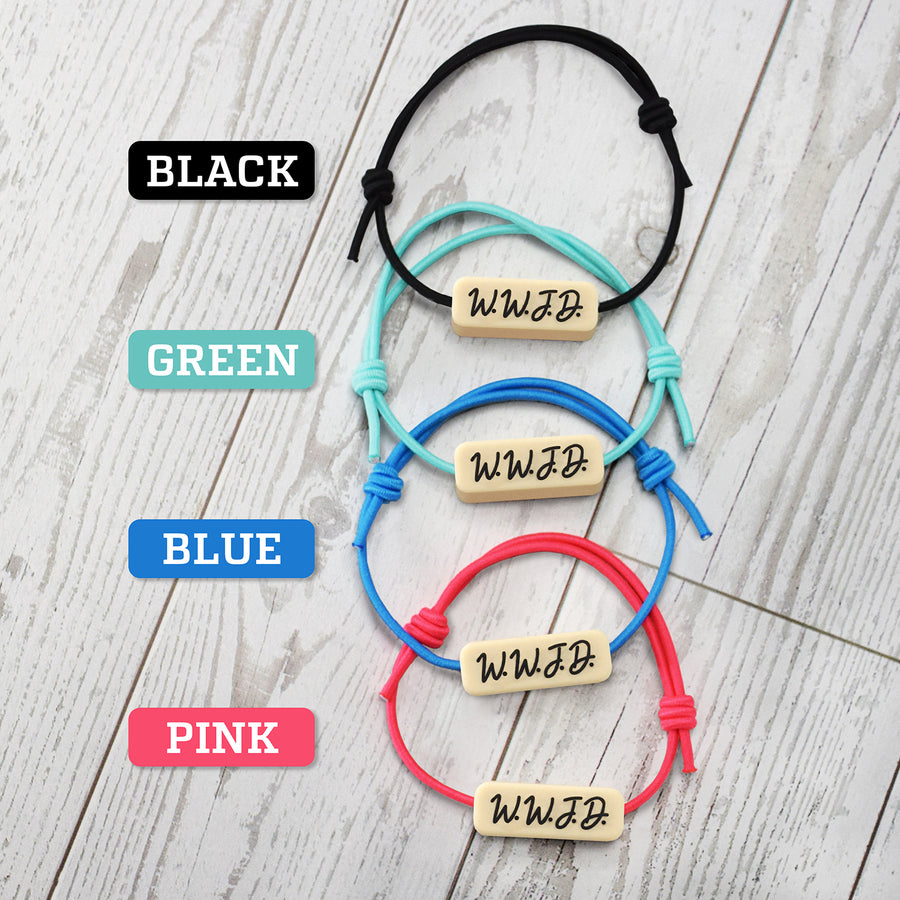 What Would Jesus Do? WWJD - Christian Adjustable Bracelet - COLOR CHOICES